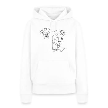 Basket-ball Joueur de basket-ball Slam Dunk Lineart - Sweat à capuche Premium bio Femme - blanc - Devant - Julia (174cm)