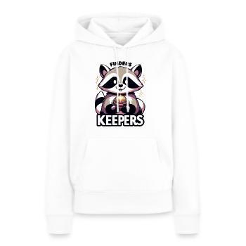 Naughty raccoon with shiny object - Women’s Premium Organic Hoodie - white - Front - Julia (174cm)