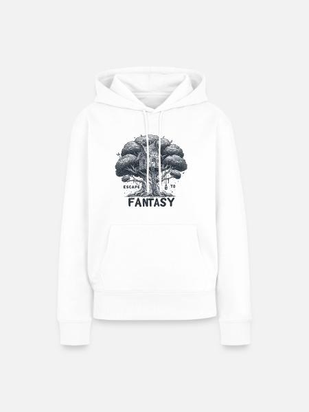 Märchenhaftes Baumhaus - Frauen Premium Bio Hoodie - Weiß