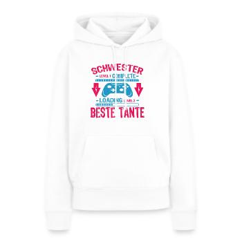 Schwester Level Complete Werdende Tante Loading - Frauen Premium Bio Hoodie - Weiß - Vorne - Julia (174cm)
