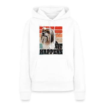 Biewer Terrier dessin, dicton drôle - Sweat à capuche Premium bio Femme - blanc - Devant - Julia (174cm)