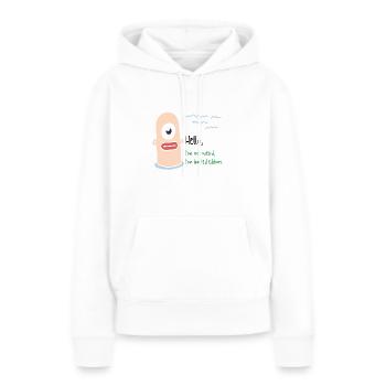 Ich bin nicht komisch - Frauen Premium Bio Hoodie - Weiß - Vorne - Julia (174cm)
