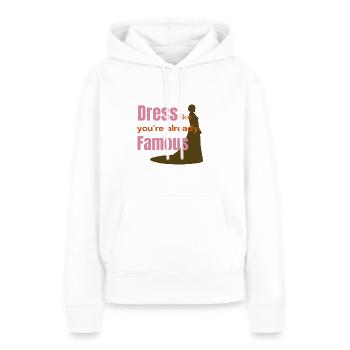 Comme si vous étiez déjà célèbre - Sweat à capuche Premium bio Femme - blanc - Devant - Julia (174cm)