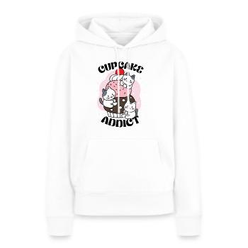 Cupcake addict - Frauen Premium Bio Hoodie - Weiß - Vorne - Julia (174cm)
