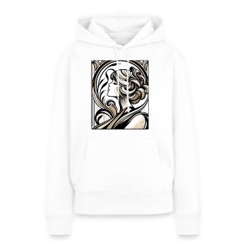 Affiche Art Nouveau avec mannequin - Sweat à capuche Premium bio Femme - blanc - Devant - Julia (174cm)