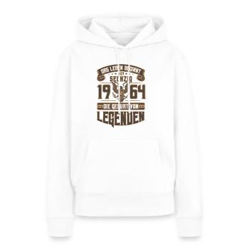 60 Geburtstag Jahrgang 1964 Jubiläum Geschenk - Frauen Premium Bio Hoodie - Weiß - Vorne - Julia (174cm)
