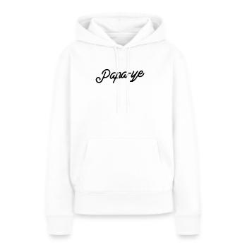 Papa-ye Chic - Sweat à capuche Premium bio Femme - blanc - Devant - Julia (174cm)
