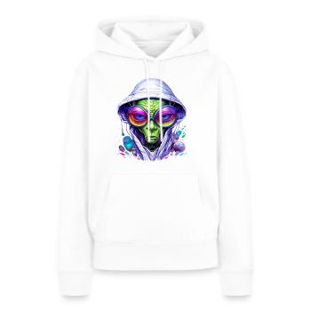 Étranger - Sweat à capuche Premium bio Femme - blanc - Devant - Julia (174cm)