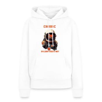 Saint-Valentin cosmique - Sweat à capuche Premium bio Femme - blanc - Devant - Julia (174cm)