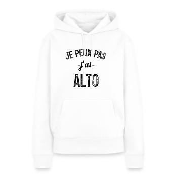je peux pas j ai alto - Sweat à capuche Premium bio Femme - blanc - Devant - Julia (174cm)