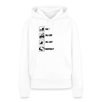 Funny Eat Sleep Alaaf Repeat Funny Carnival Cologne - Women’s Premium Organic Hoodie - white - Front - Julia (174cm)