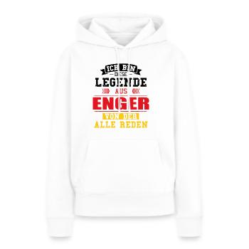 Stadt Enger Deutschland Legende Spruch - Frauen Premium Bio Hoodie - Weiß - Vorne - Julia (174cm)