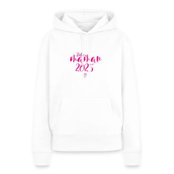 Futur maman 2025 - Sweat à capuche Premium bio Femme - blanc - Devant - Julia (174cm)