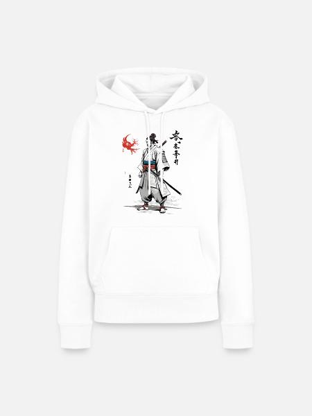 Japan Samurai Streetwear Vintage Ukiyo-E Kanji - Frauen Premium Bio Hoodie - Weiß