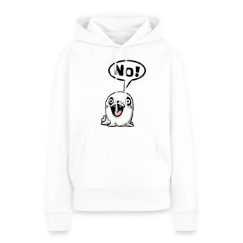 Non, non, pas aujourd’hui - Sweat à capuche Premium bio Femme - blanc - Devant - Julia (174cm)