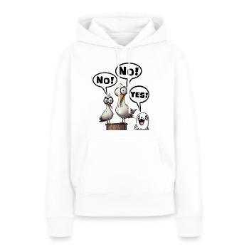 Ja ja nein vielleicht - Frauen Premium Bio Hoodie - Weiß - Vorne - Julia (174cm)