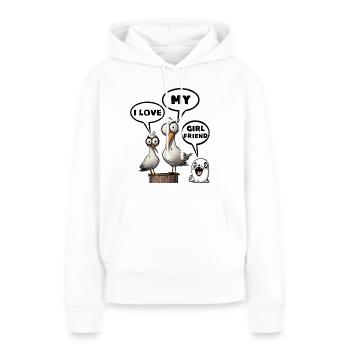 I love my girlfriend - Women’s Premium Organic Hoodie - white - Front - Julia (174cm)