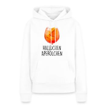 Bonjour apéritif apéritif d'été - Sweat à capuche Premium bio Femme - blanc - Devant - Julia (174cm)