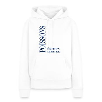 poissons - Sweat à capuche Premium bio Femme - blanc - Devant - Julia (174cm)