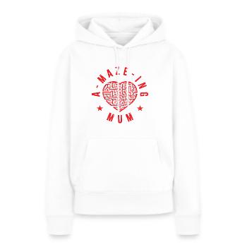 A-maze-ing Mama - Frauen Premium Bio Hoodie - Weiß - Vorne - Julia (174cm)