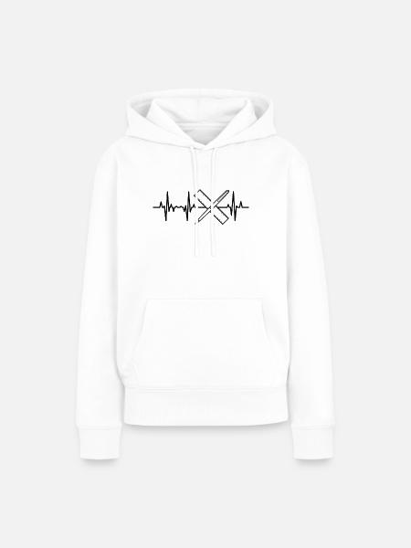 Stift und Lineal Pulsschlag - Frauen Premium Bio Hoodie - Weiß