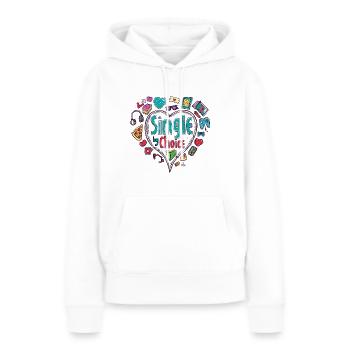 Célébrations de la vie en solo - Sweat à capuche Premium bio Femme - blanc - Devant - Julia (174cm)