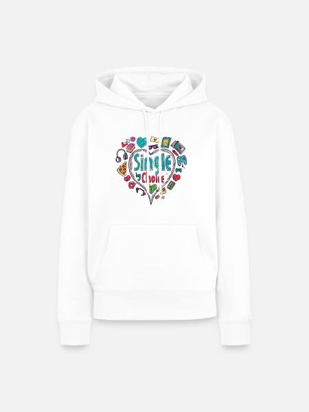 Feierlichkeiten zum Solo-Leben - Frauen Premium Bio Hoodie - Weiß