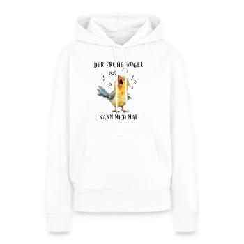 Der frühe Vogel kann mich mal - Frauen Premium Bio Hoodie - Weiß - Vorne - Julia (174cm)