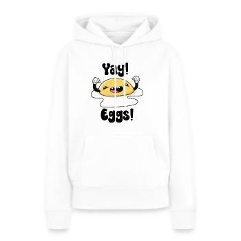 Juhu-Eier - Frauen Premium Bio Hoodie - Weiß - Vorne - Julia (174cm)