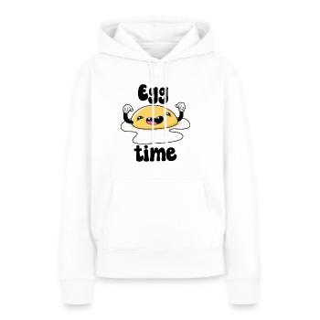 Zeit für Eier - Frauen Premium Bio Hoodie - Weiß - Vorne - Julia (174cm)