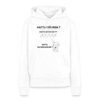 Ostern, Hase Möhre, - Frauen Premium Bio Hoodie - Weiß - Vorne - Julia (174cm)