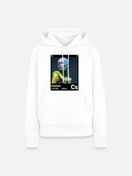 AI am Cäsium (bk) - Frauen Premium Bio Hoodie - Weiß