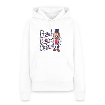 FIER CITOYEN BRITANNIQUE - Sweat à capuche Premium bio Femme - blanc - Devant - Julia (174cm)