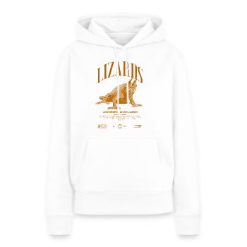 Jackson's Chamäleon Streetwear Eidechsenwärter - Frauen Premium Bio Hoodie - Weiß - Vorne - Julia (174cm)