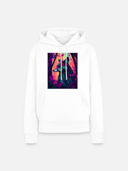 Funky Forest Fox - Frauen Premium Bio Hoodie - Weiß
