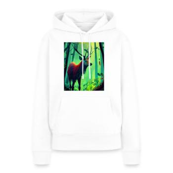 Bayerischer Rehbock - Frauen Premium Bio Hoodie - Weiß - Vorne - Julia (174cm)