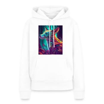 Little fox in the neon-colored sea of leaves - Women’s Premium Organic Hoodie - white - Front - Julia (174cm)