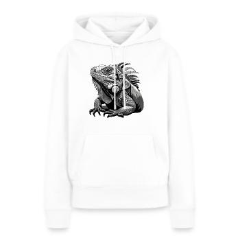 Graphismes d’iguane - Sweat à capuche Premium bio Femme - blanc - Devant - Julia (174cm)