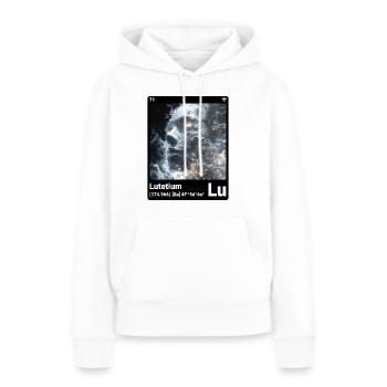 AI am Lutétium (bk) - Sweat à capuche Premium bio Femme - blanc - Devant - Julia (174cm)