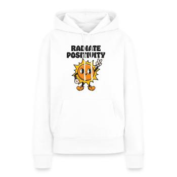 Strahle Positivität aus - Frauen Premium Bio Hoodie - Weiß - Vorne - Julia (174cm)