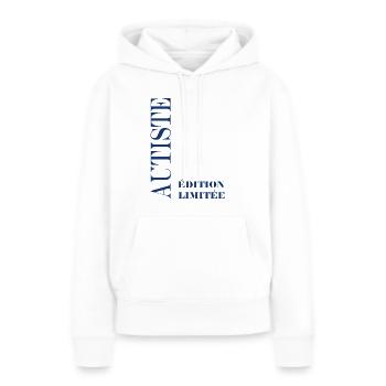 autiste - Sweat à capuche Premium bio Femme - blanc - Devant - Julia (174cm)