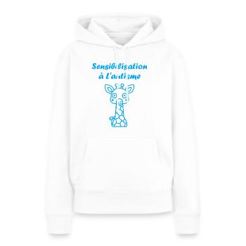 Animal Sensibilisation à l'autisme - Sweat à capuche Premium bio Femme - blanc - Devant - Julia (174cm)