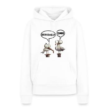Omg sérieusement tellement drôle omg - Sweat à capuche Premium bio Femme - blanc - Devant - Julia (174cm)