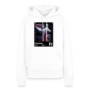 AI am Francium (bk) mode périodique style - Sweat à capuche Premium bio Femme - blanc - Devant - Julia (174cm)
