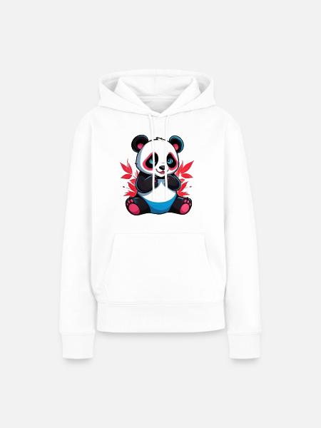 Panda Bär - Frauen Premium Bio Hoodie - Weiß