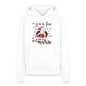 Future Mariée EVJF Enterrement De Vie Jeune Fille - Sweat à capuche Premium bio Femme - blanc - Devant - Julia (174cm)