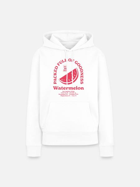Wassermelonen-Ernährung - Frauen Premium Bio Hoodie - Weiß