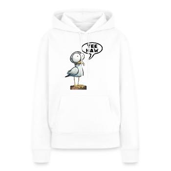 Yee haw - Dictons - Dictons Wild West Cowboy - Sweat à capuche Premium bio Femme - blanc - Devant - Julia (174cm)