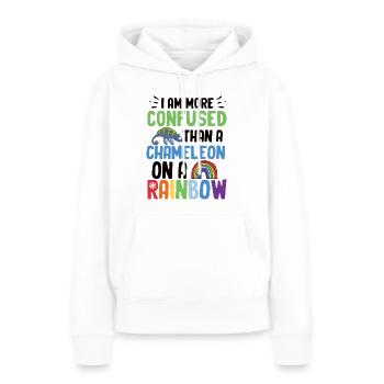 Ich Bin Verwirrter Als Ein Chamäleon - Frauen Premium Bio Hoodie - Weiß - Vorne - Julia (174cm)