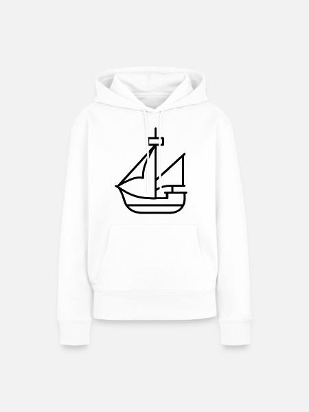 Piratenschiff - Frauen Premium Bio Hoodie - Weiß